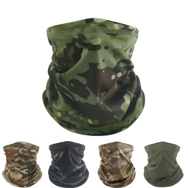 Camo Mask Neck Gaiter Cover Face Bandana Sun Cool Breathable Cycling Hiking Camping Tube Scarf Men Women 260511
