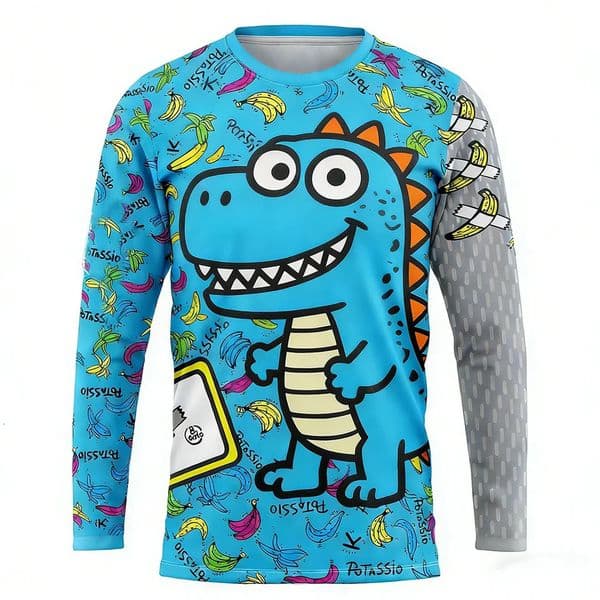 Mens cycling apparel dinosaur print mountain bike T-shirt MTB cycling apparel BMX motorcycle riding apparel long plus size 260511