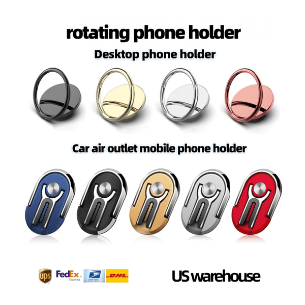 Magnetic rotating phone holder suitable for iPhone Samsung, car air outlet phone holder desktop holder ring