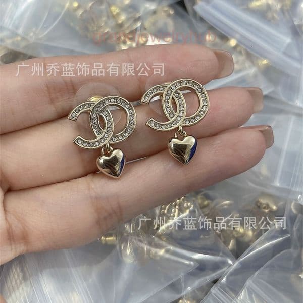 designer earrings cc earrings Water Drop Heart-Shaped Earrings for Women Fashionable Heart-Shaped Earrings for Women channels jewelry
