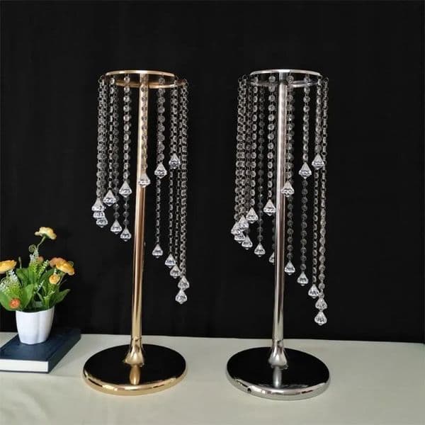 Exquisite Flower Vase Twist Shape Stand Golden Silver Wedding Table Centerpiece Crystal Road Lead for Event Party Decoration 260512