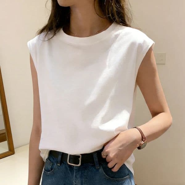 Woman Loose Sleeveless Tank Top Summer Casual Vest Basic Daily Tshirt Sweet Style Suitable For Students Stretchy Soft Lady Wear 260512