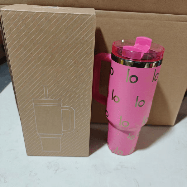 Designer Travel Mug Y2K Style 40oz Insulated Tumbler With Handle Straw Reusable Coffee Cup Multicolor Y260520+1