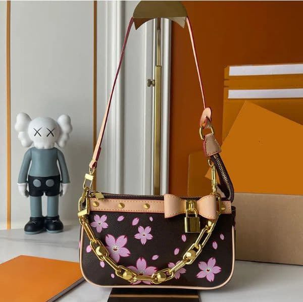 vintage takashi murakami bag cherry TM women luxurys designer bags denim totes handbag pochettes wallets purse messenger chain crossbody