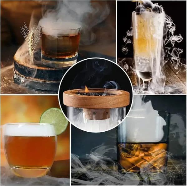 Cocktail Smoker Set Old Fashioned Beverage Infuser with 5 Flavor Wood Chips for Whiskey Bar Kitchen Gift 260512