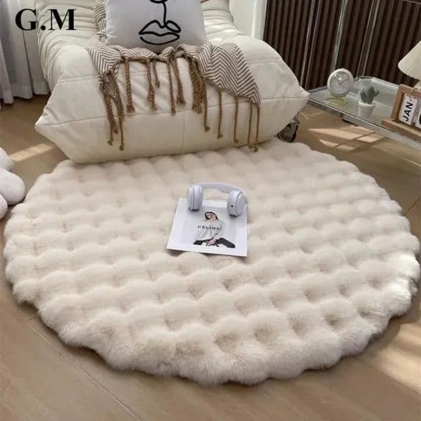 2026 50Cm Diameter Nordic Round Carpets For Living Room Plush Floor Mat Soft Area Rugs Bedroom Bedside Fluffy Non Slip Shaggy Rug Decor Free Shipping 02