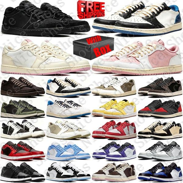 Free Shipping With Box Designer Basketball travi travis 1 1s scottt low scottts lows scottes Shoes sneakers for mens womens Phantom Sail Pink trainers Sports hot