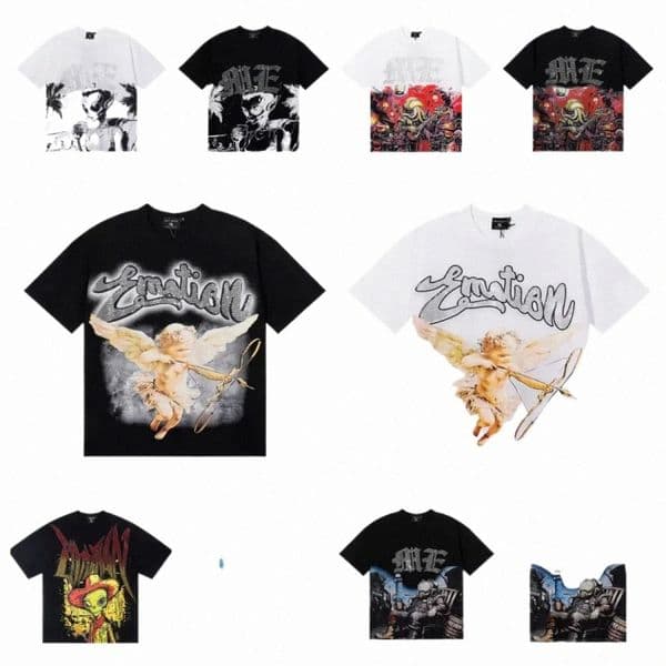 mixed emotions shirt men rhinestone designer t shirt y2k shirt graphic tee summer loose fit shirts campus fashion casual shirts hip hop tees MIX A4uH#