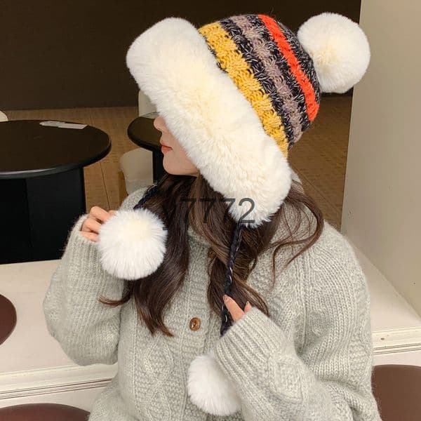 Luxury Winter Bucket Hat Fashion Colorful Knitted Hat Womens Boys Warm Suede Beanies Cap Designers Fluffy Ski Cap Casual Cashmere Ha With box