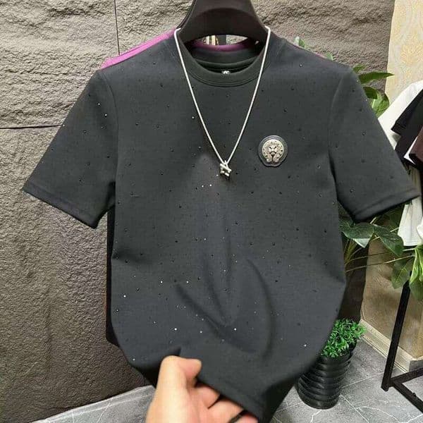 Short-Sleeved Men's Premium 2026 Loose Trendy Fashion Summer T-Shirt, New Half-Sleeve Casual Round-Neck Light Luxury