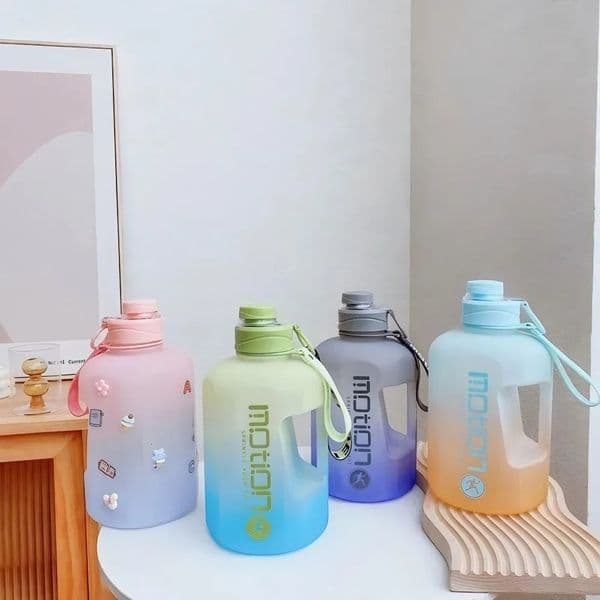 2 Liter Sports Water Bottle With Capacity Fitness With Scale Gradient Kettle Outdoor Plastic Portable Water Bottle 260511