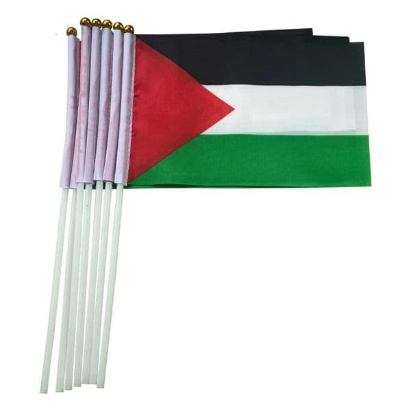 xvggdg 50pcs Small Palestine hand flag 1421CM the hand national flag with Pole Palestine Handing flag 260506