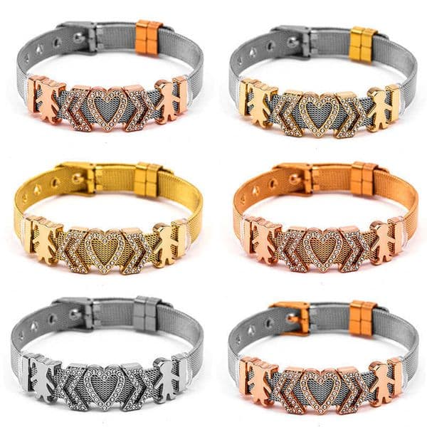 Fashionable Womens 10mm Stainless Steel Mesh Watch Strap Bracelet Beading Accessories L260512381Y