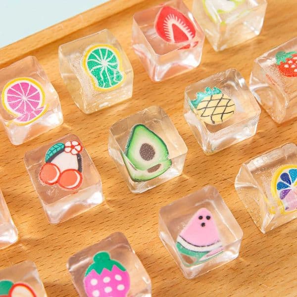 12/24pcs Soft Squishy Fruit Ice Cube Kawaii Squeeze Toy Stress Relief Prank Gift Bag Fillers For Party Holiday Z260512