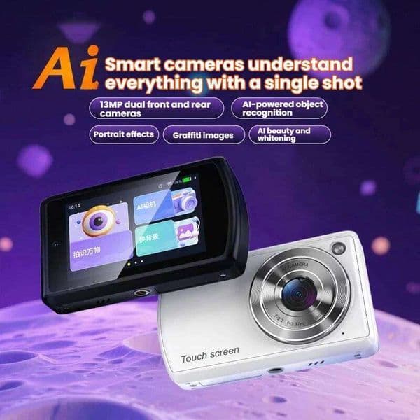 AI Digital High-definition Selfie Beauty Filter WIFI Camera Object Recognition Compact Point With Dual Lens 26L0512