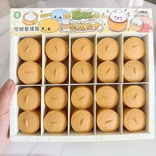 Crystal bun card cute mini soup dumpling shaped stress-relief squeeze toy venting office prank toy slow rebound fun gift Z260512