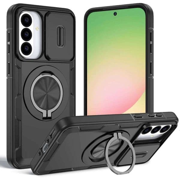 Heavy Duty Shockproof Armor Case for Samsung Galaxy S25 Ultra S26 S24 Plus S 26 25 A56 5G A17 A26 A16 A36 Magnetic Ring W260512