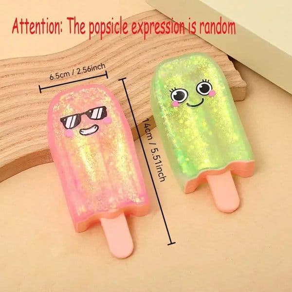 Ice Pop Gummy Squishy ToyColorful Stress Relief Toy AnxietySoothing Sensory ToySummer Relaxation Toy for KidsClassroom Calm Z2605251