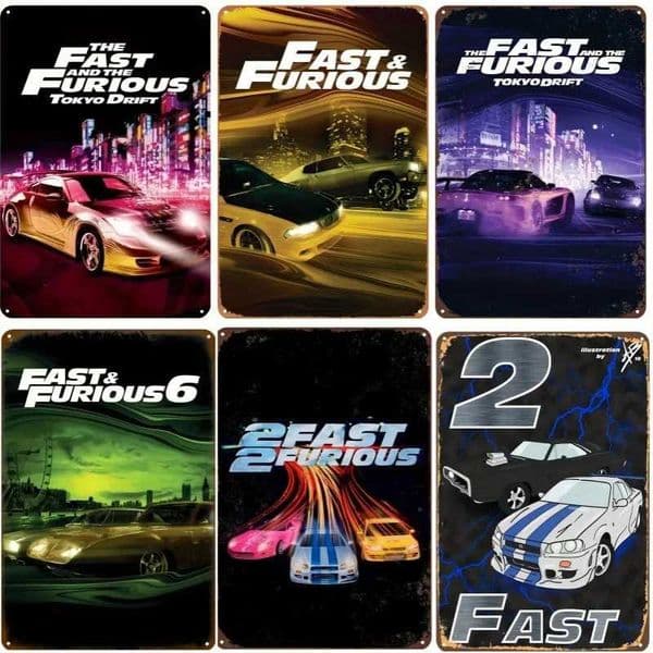 Race Motor Metal Planel Poster Fast Furious Vintage Car Metal Tin Sign Shabby Rusty Wall Plaque Iron Plate Painting Garage Decor T2605126AGB