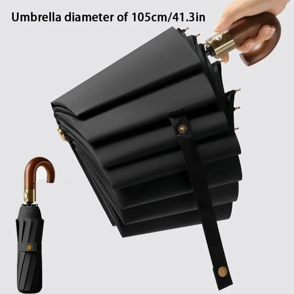 Windproof UV protection casual folding UPF50automatic umbrella handle curved n stylish compact sun and rain 260512