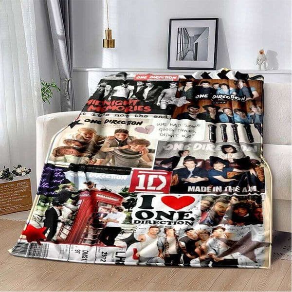 3D One D-Direction Popular Singer Flannel Soft Warm Throw Blanket for Bedroom Living Room Bed Travel Camping Picnic Gift J260512