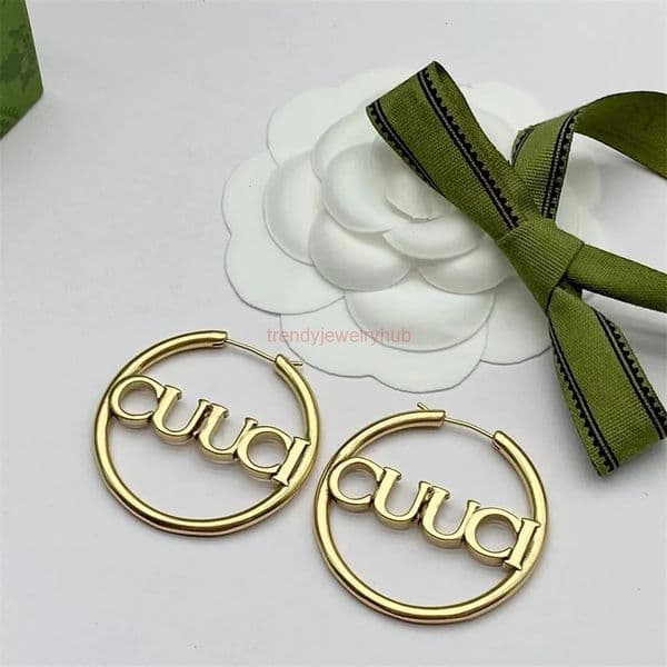 gg earrings Luxury Brand Designer Dangle Earrings Big Hoop Earrings Ring Round Female Ear Rings Women Lady Party Wedding Lovers gift Jewelry