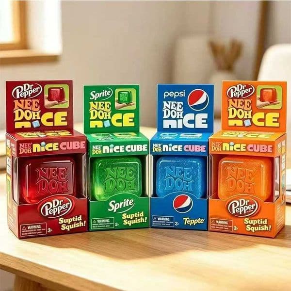 Schylling Needoh Nice Sensory Squeezing Toy Cube for Stress relief and Fingertip Release Squishy Toy for Pinching and PlayingT260512