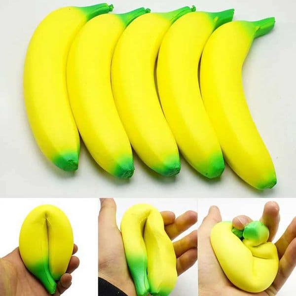Anti-stress Squishy Banana Toys Slow Rising Jumbo Squishy Fruit Squeeze Toy Funny Stress Reliever Reduce Pressure Prop H260512