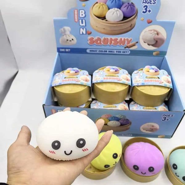 Colorful Simulated Dumpling Squishy Relaxing Relieve Anxiety Antistress Enhance Happiness Reusable Rebound Squeeze Reliever Toys H260512