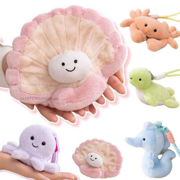 Hot Marine Animal Octopus Doll Pentant Colorful Turtle Crab Clam Seahorse Plush Toy Home Decoration Gift For Kids 26Y0512