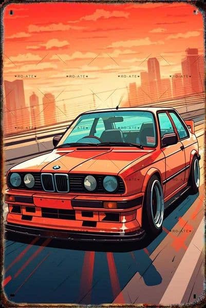 Sports Car Metal Poster Janpense Style AE86 Racing Car Tin Sign Vintage Wall Plate Painting Bar Garage Wall Stickers Tin Plaques T260512