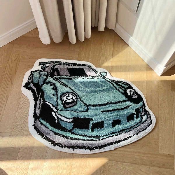 LAKEA Enthusiast Racing Car Shaped Tufting Rug Soft Tufted An-slip Floormat Sofa Feet Mat Carpet Entrance Doormats Absorbent T260512