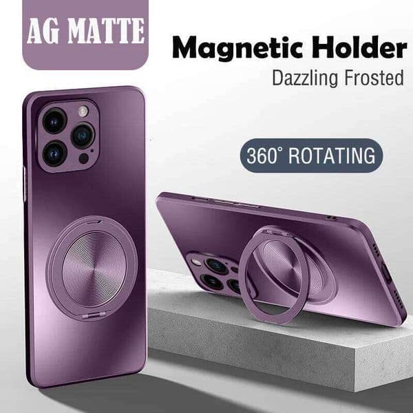 For iPhone 17 Air 16 16E 15 14 13 12 11 Pro Max Plus Mini Hard Case Matte Kickstand Ring Magnetic Back Cover Phone Shell Fundas W260512