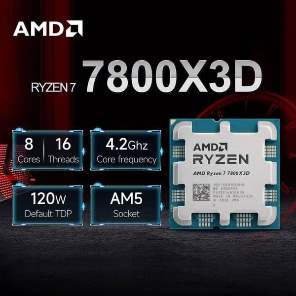 NEW AMD Ryzen 7 7800X3D L396M 5NM DDR5 42GHz 8-Core 16-Thread R7 7800X3D Processor 120W Gaming CPU Socket AM5 Without Cooler