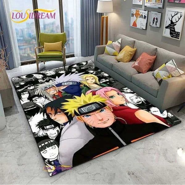 Naruto Cartoon Anime Carpet for Living Room Bedroom Cute Rugs Kitchen Table Door Kids Un-slip Floor Mats Alfombra Birthday gift T260512