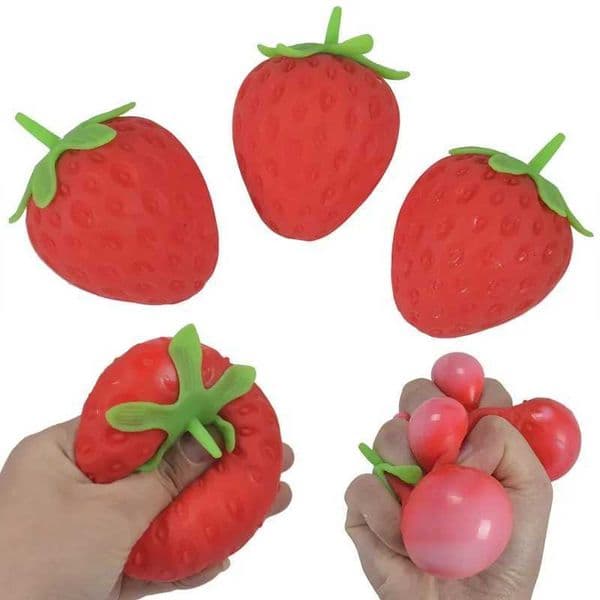 1 Piece of Stress Relieving Strawberry Squeeze Music Simulation Stress Relieving Ball Fruit Ball Stress Relieving Childrens ToyT260512