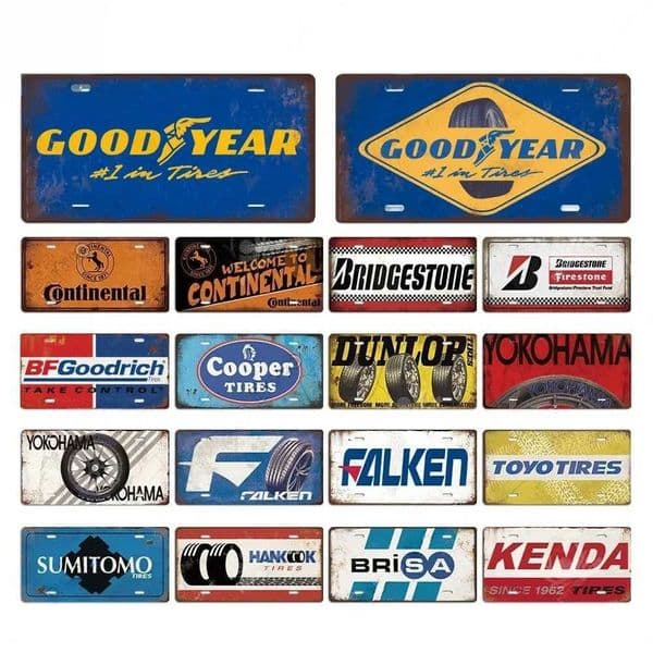 Tire Vintage Metal Posters Signs License Tin Sign Decor Garage Car Repair Shop Wall Plaques Decoration Tinplate Auto Plate T260512