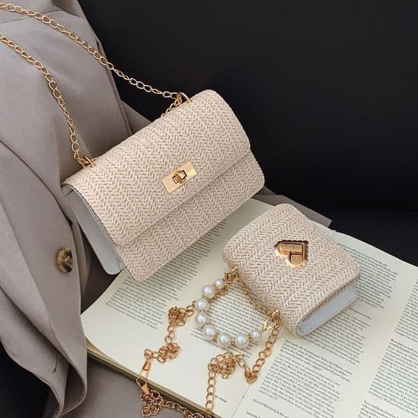 Fashionable woven small bag 2026 spring and summer new versatile and high aesthetic chain shoulder crossbody bag