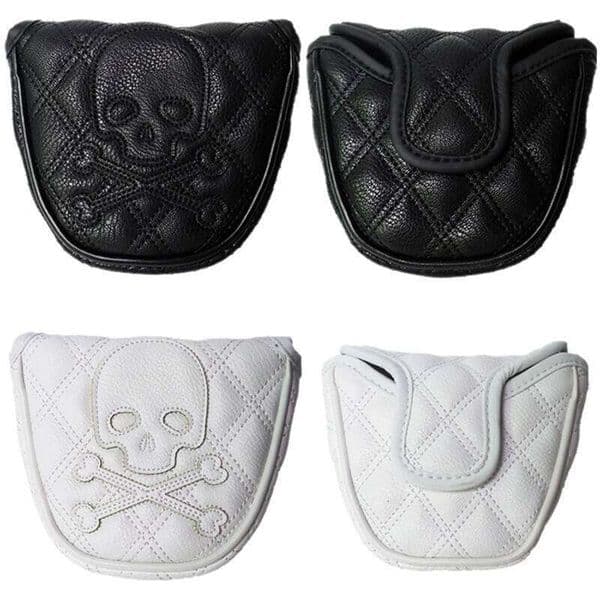 Skull Rhombus Magic Tape PU Leather Club Cover Protector for Blade Putter 2 Colors Golf cover 26Y0512