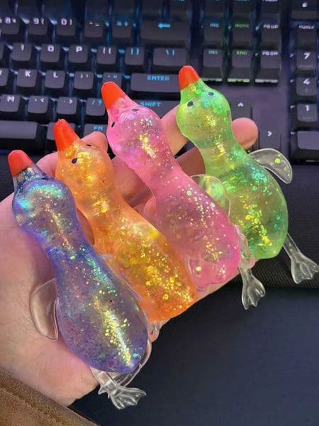 1Pc Glitter Crystal Swan Duck Squishy Toy Slow Rising Soft Stress Relief Squeeze Toy Portable Mini Desk Ornament Z260512