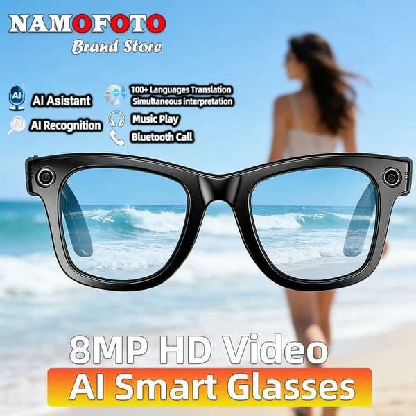 2026 New AI Smart Translation Smart Glasses 8MP HD Camera Bluetooth Call Music Play Photo Take Voice Video Recording Sunglasses T260512