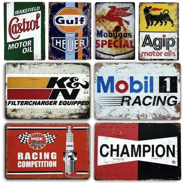 Vintage Car Engine Lubiciant Oil Metal Billboard Decorative Tin Sign Garage Auto Club Wall Plate Signs Retro Tinplate Art Plaque T260512