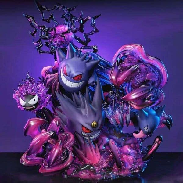 Gengar Evolution Set Gastly Haunter Ghost Type Anime Figure Collectible Statue Desktop Decoration For Fans Model 26L0512