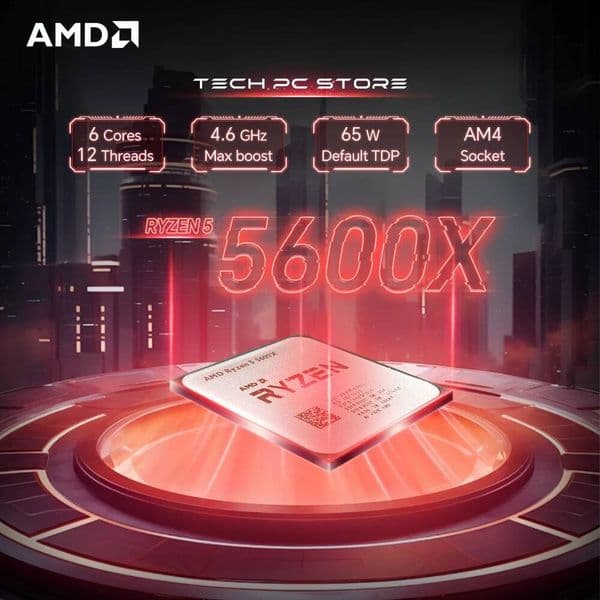 AMD Ryzen 5 5600X L332M 37GHz 6-Core 12-Thread R5 5600X Gaming Processor 65W 7NM DDR4 Socket AM4 No Fan