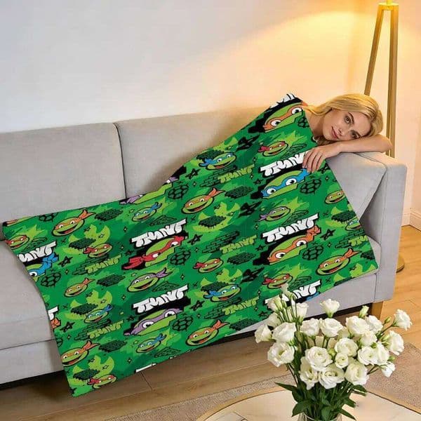 Mutant And Ninja Turtles Throw High-Density Short Plush Blanket Soft For Sofa Air-Con Room. W260512