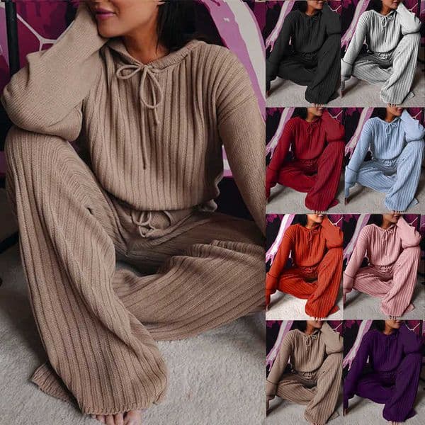 New style sweatshirt two-piece set loose and fashionable hooded outfit for women L260512