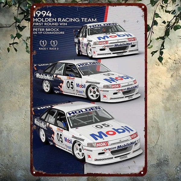 Retro Racing Team Metal Sign - Vintage 1994 First Round Win Wall Decor for Home Kitchen Bar Cafe Garden Farmhouse - Iron P T260512