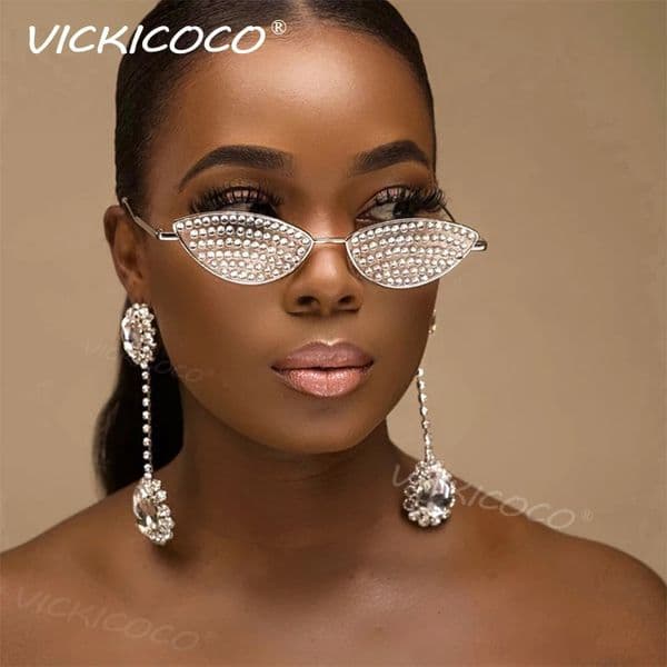Small Frame Cat Eye Diamond Sunglasses Women Rhinestone Sun Glasses Sexy Women Eyeglasses oculos de sol 260512