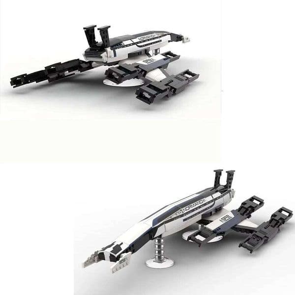 MOC Spaceship Normandy SR-2 Starship Building Blocks Set for Mass Effect Game Fighter DIY Model Toy Boy Birthday Gift 26Y0511