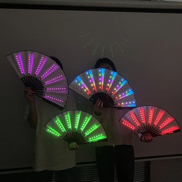 Holiday Carnival party lighting supplies LED neon light rave fan folding luminous wedding hand glowing in the 260512